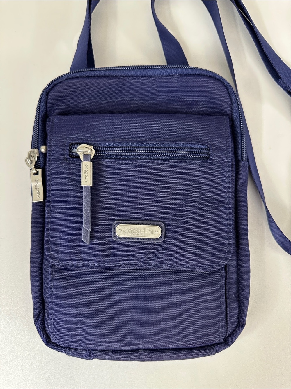 Baggallini Bag Crossbody Blue Purse RFID Nylon Polyester Zippered Pockets - Picture 2 of 10